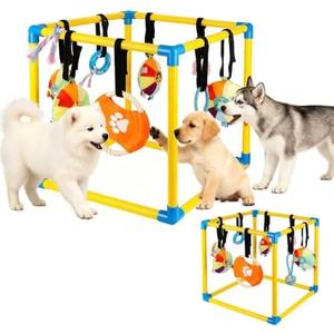 Puppy Game Gym Puppy Toothing Toy, Equipped with 8 Hanging Small Puppy Toys, Jungle Playground has Interactive and Interesting Rich Toys, Combining Grinding Teeth and Mental Stimulation