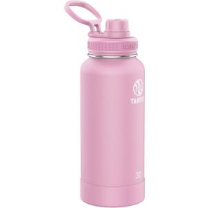Takeya 885395518527 Actives Insulated Stainless Steel Bottle, Spout Lid Pink Lavender 32oz