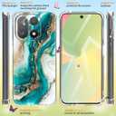 for oneplus 15 Case 5G [Buffertech Military-Grade Drop Protection] [Anti Peel Off Tech] Clear TPU Marble and Flowers Bumper Phone Case Cover Design (Green Gold)