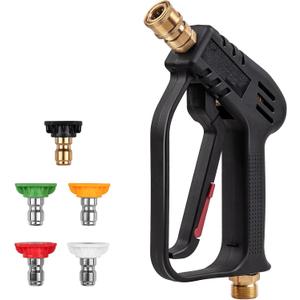Pressure Washer Gun, Max 4000 PSI with 5 Colorful Nozzles, 1/4" Quick Connect Nozzles, Applicable to M22-14 Threaded Interface