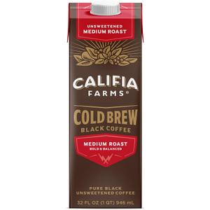 Califia Farms -Unsweetened Cold Brew Coffee | 32 Oz | Dairy Free | Gluten Free | Plant Based | Non-GMO (32 Fl Oz (Pack of 1)) BBD: 12-05-26