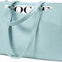 LOVEVOOK Laptop Bag for Women 15.6 Inch Tote Bags Waterproof Leather Briefcase Computer Women Business Office Work Bag,Cyan-Blue