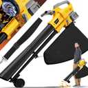 Leaf Blower Vacuum Mulcher Compatible for Dewalt 20V Battery(NO Battery), 3-in-1 Cordless Electric Leaf Vacuum Blower Mulcher with 40L Collection Bag, Turbo Mode for Quick Patio Deck Driveway Cleanup