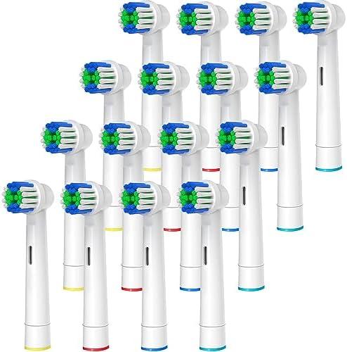 Replacement Toothbrush Heads Compatible with Oral-B Braun, 16 Pcs Professional Electric Toothbrush Heads Brush Heads for Oral B Replacement Heads Refill Pro 500/1000/1500/3000/3757/5000/7000/7500/8000 Replacement Toothbrush Heads Compatible with Oral-B Braun, 16 Pcs Professional Electric Toothbrush Heads Brush Heads for Oral B Replacement Heads Refill Pro 500/1000/1500/3000/3757/5000/7000/7500/8000