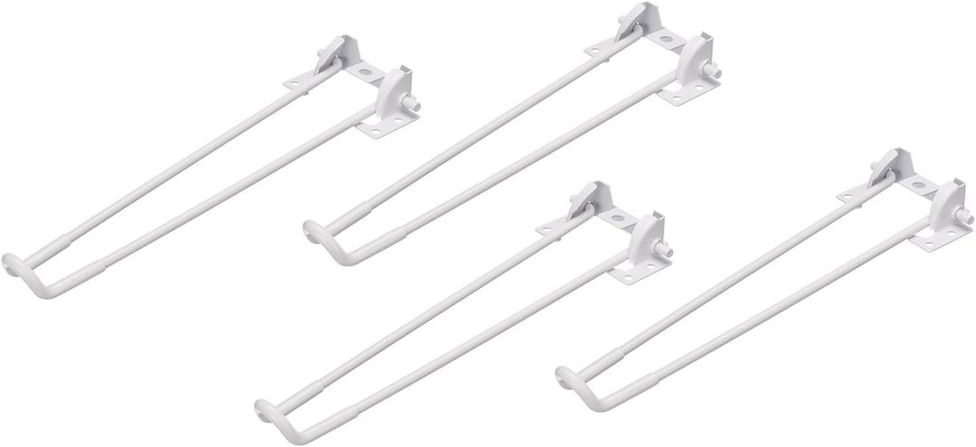 uxcell Folding Table Legs, 4pcs 32cm(12.6") Metal Foldable Table Legs Folding Coffee Table Legs for Furniture Home DIY Projects, White