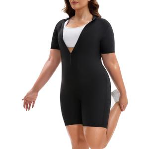 Sauna Suit for Women Jumpsuit Waist Trainers Belly Fat Workout Sweat Suit Full Body (XX-Large)