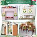 Yilloog 6 Pcs Mini Christmas Wreaths for Kitchen Cabinet 9" Small Christmas Artificial Boxwood Wreaths with Linen Bow Xmas Party Decor for Door Window Wall Farmhouse Hanging