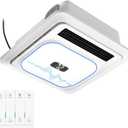 Bathroom Exhaust Fan With Bluetooth SpeakerWith Heater And Light,180 Cfm 1.0 Sones, Bath Fan With 3-Color Adjustable Led5 Color Temperatures Lights,Remote Control, White Ceiling Mount