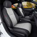 HKZ Custom Fit Civic Seat Covers for Honda Civic 2016 2017 2018 2019 2020 2021 Hatchback EX,Sport Touring,EX-L - 5-Seats Leather Full Set,Black+Grey