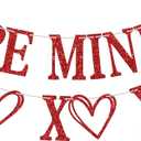 Red Glitter BE MINE Banner, Valentine's Day Bunting Garland, Romantic Anniversary, Wedding, Engagement, Galentine's Party Decorations