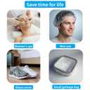 100PCS Disposable Shower Caps - Large Thick Clear Plastic Shower Cap for Women Reusable Waterproof and Men, Hair Cap for Deep Conditioning, Hotel Travel Essentials (22 inch)