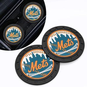 Mets Car Cup Holder Coasters for Baseball Fans,New York Met Car Coasters for Vehicle Drink Holder,Baseball Stuffs NY Mets Car Cup Holder Insert,Souvenir/Gifts for Baseball Fans,Non-Slip Car Cup Mat