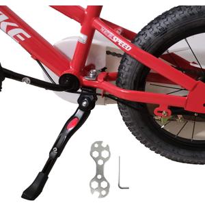 VECKUSON Kickstand for Kids Bike, Bicycle Kickstands Center Mount for 16 18 20 Inch Bicycles Adjustable Aluminum Alloy Kickstands for 16 18 20 inch Mountain Road Sports Kid Bike, Height for 20-26cm