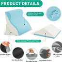 4PCS Wedge Pillow Set for After Surgery, Orthopedic Bed Wedge Pillow for Back Pain Relief, Sitting Up in Bed, Acid Reflux, Adjustable Post Surgery Pillows for GERD, Snoring, Grey