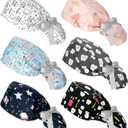 Honoson 6 Pcs Dental Scrub Caps Women Dentist Nursing Hats Adjustable Bouffant Nurse Hats Ponytail Turban Caps