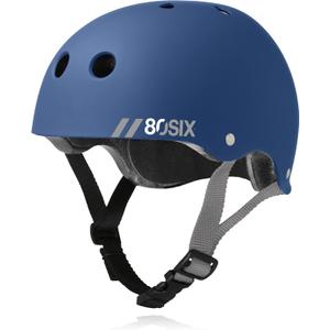 80SIX Triple Certified Multisport Helmet - Ideal for Bike, Scooter, Skateboard, Roller Skate and Inline Skate (14+ Small-Medium, Navy Matte)