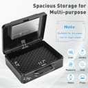 KYODOLED Safe Box with Digital Keypad Lock, Lock Box with Code for Personal Items, Metal Security Box for Cash, Passport, Jewelry, Ideal for Home, Office, Garage Sale, 11.8'' x 9.4'' x 3.5'', Black
