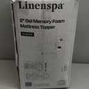 LINENSPA Memory Foam Mattress Topper - 2 Inch Gel Infused Memory Foam - Plush Feel - Cooling and Pressure Relieving - CertiPUR Certified - Dorm Room Essentials - Queen Size