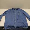 Men's Denim Shirt Long Sleeve Jean Work Shirts Regular Fit Button Down Shirts with Pockets, Size XXL