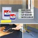 TK64 Roll On Application; Water Based Coating; Protects Wood Floors, Ramps and Walls; Non Skid Paint (1 Gallon, Gray with Foam Cover), 128 Fl Oz