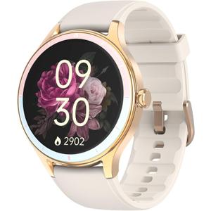 Smart Watch for Women, iPhone & Android Compatible, Heart Rate SPO Sleep & Womens Health Tracking, 100+ Sports Modes, Waterproof Fitness Smartwatch with Custom Watch Faces & Long Battery Life (Gold)