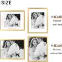 upsimples 11x14 Picture Frame, Display Pictures 8x10 with Mat or 11x14 Without Mat, Wall Hanging Photo Frame, Gold, 1 Pack