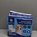 American Kennel Club Male Dog Wrap, Disposable Diapers with Wetness Indicator, Small, 50 Count (S Waist 12 - 19 in)