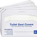 Juvale Toilet Seat Covers - 14 x 16 in, White, 1000 Pcs, 4 Packs of 250 - Disposable Flushable Paper Toilet Liners & Seat Covers for Bathroom & Travel