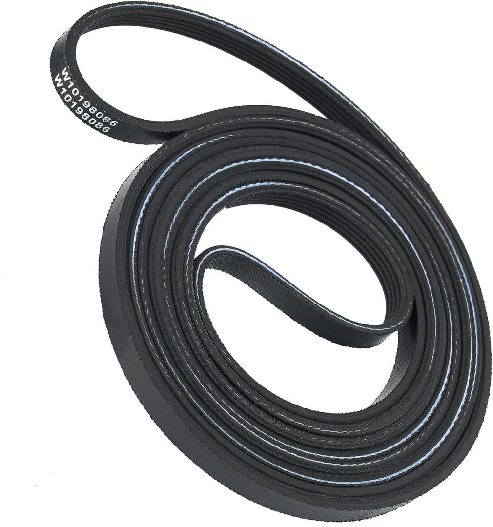 W10198086 Dryer Drum Drive Belt Compatible with Maytag Whirlpool Dryer - Replaces Part for WPW10198086, 1481904, AP4369191, AH2348726, EA2348726, PS2348726