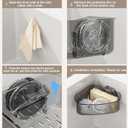 2PCS Sink Organizer Rack for Kitchen for Sponges, Scrubbers, Sink Corner Drain Box,with Adhesive Suction Cup Mount(Black)