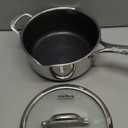 Bakoniion Hybrid Nonstick 4 QT Saucepan with Lid, Stainless Steel Stockpot with Honeycomb Texture,Compatible with All Cooktops,Dishwasher and Oven Safe