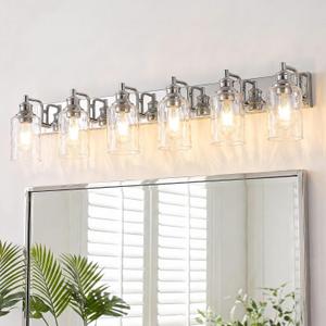 Bathroom Light Fixtures Over Mirror, 6 Lights Chrome Vanity Lights