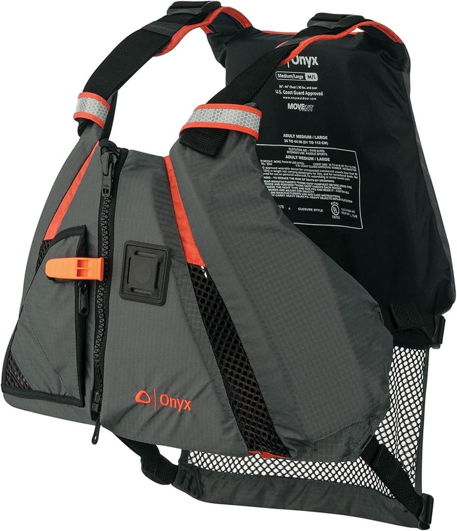 Onyx U.S. Coast Guard and Transport Canada Approved MoveVent Dynamic Paddle Vest for Adults for Kayaking, Canoeing, Stand Up Paddleboarding, X-Small-Small