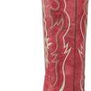 wetkiss Black Cowboy Boots for Women Knee High Cowgirl Tall Boots with Classic Retro Embroidered Chunky Heel Slip On Pointed Toe Womens Western Boots for Girls Ladies (8)