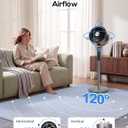 Oscillating Standing Fan for Bedroom, 120 Pedestal Fan with 12 Speeds & 5 Modes, Ultra Quiet Bedroom Fan, Remote Control - Black