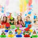 8Pcs Super Brother Birthday Party Supplies,Super Brother Honeycomb Centerpieces,Super Brother Theme 3D Table Decorations