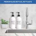 16 Oz Glass Soap Dispenser Set 2 Pack for Kitchen Sink,Contains Hand and Dish Soap Dispenser,White Kitchen Utensils