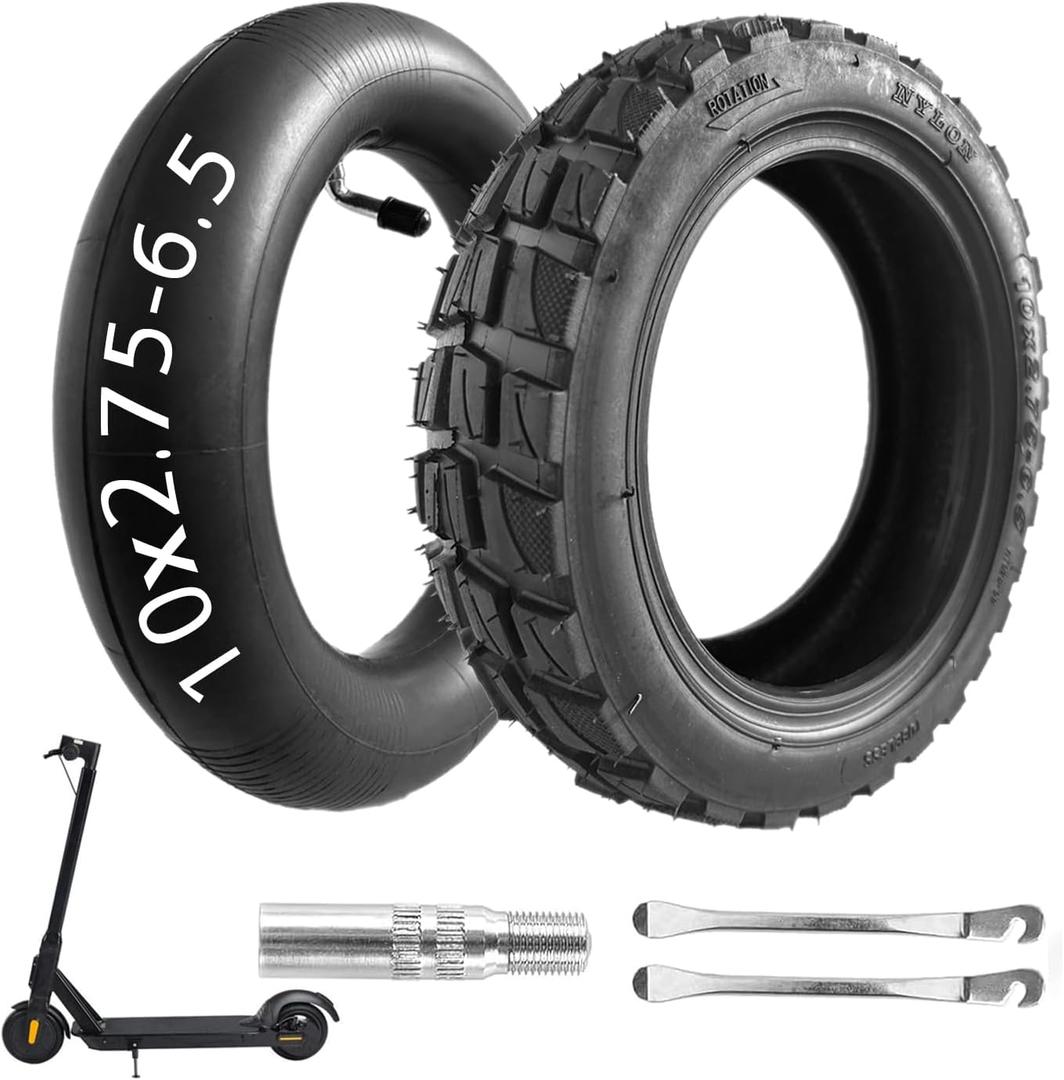 10x2.75-6.5 Scooter tire Replacement, 10 Inch Tire and Tube Set, Thickened Non-Slip Shockproof, for Speedway 5 Dualtron 3 Hover-1 Alpha Gotrax G4 Electric Scooter