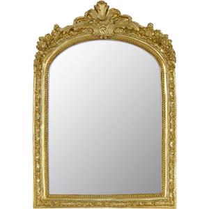 Small Decorative Arched Mirror, Gold Resin Frame, 6.8 x 10 inches, Wall Mounted or Tabletop (Gold, 6.8 X 10 inches)