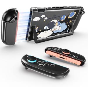 2 x JEMDO Clear Protective Case Compatible with Nintendo Switch 2 Only (2025), Slim Shockproof Cover with Soft TPU Joy-Con Shells & Hard PC Back, Anti-Yellowing