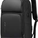 FENRUIEN 17 Inch Travel Backpack for Men, Expandable Water Resistant Computer Backpack with USB Port, Black Laptop Bag for Business/College/Work, Medium