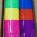 FillTouch 100 Pcs Easter Baskets Bulk Colorful Plastic Egg Baskets with Handle 6.7" x 5.11" x 3.5" Easter Buckets for Party Favors Egg Hunts Supplies Decorations, 7 Colors