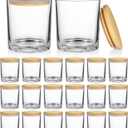 SUPMIND 20 Pack 14 fl.oz Glass Candle Jars - Clear Empty Candle Vassels with Bamboo Lids, Bulk Containers Jars for Making Candles 12 14 fl.oz