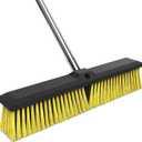 18 Inches Push Broom Outdoor with 65" Adjustable Handle, Heavy Duty Outdoor Broom with Stiff Bristles, for Cleaning Yard, Garage, Shop, Driveway, Wood, Stone, Deck, Concrete, and Tile Floor.