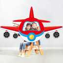 Airplane Shaped Photo Prop Party Decoration Fabric Aircraft Photo Booth Prop Red Helicopter Plane Selfie Frame Backdrop for Baby Shower Birthday Party Supplies Photos Background Banner Decor 7141Inch