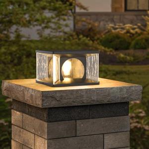 Outdoor Post Lights Hard Wired, 12" Column Lights, Modern Large Pillar Lamp Waterproof, Glass Square 3000K LED Landscape Lighting, Gate Light for Garden Patio Yard Fence Outside Pathway