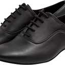 ARCLIBER Mens Dance Shoes Ballroom PU Leather Black Dancing Shoes for Men Sole Tango Salsa Latin (9.5, Matte Black)