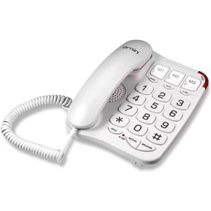 S016+ Big Button Corded Telephone with Speaker, Desk Phone Only (Off-White)