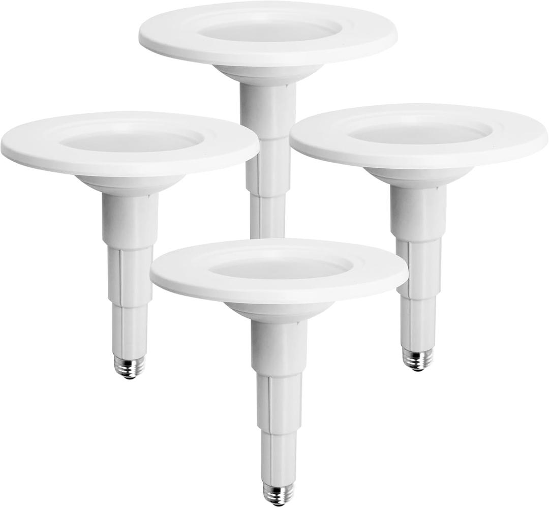 Jolux 4-Pack 5/6 Inch Retrofit Led Can Lights Adjustable Retrofit Downlight, Recessed Light Flat Trim,8.5W=40W, 3000K (Warm White), 650 Lumens, Dimmable, ETL Damp Rated, E26 Screw Base, Easy Install.