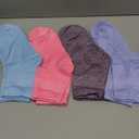 Doctor's Select Bamboo Viscose Diabetic Socks Women & Men - 4 Pairs Ankle Length Womens Diabetic Socks | Non Binding Socks (Medium, Light Blue, Blue, Purple, Pink)